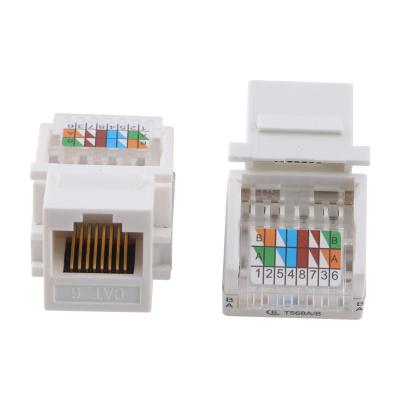 China Cat5e / Cat6 RJ45 Network Module , 180 Degree UTP Toolless Keystone Jack UK-1039 for sale