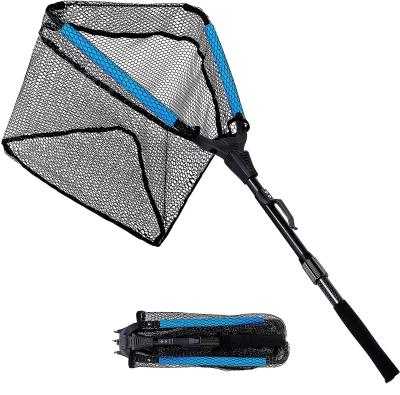 China Hot Sales High Strength Floating ABS Luminum Hand Fish Fly Small Catch Landing Nets Long Handle Net Telescopic Foldable Telescopic Fishes for sale