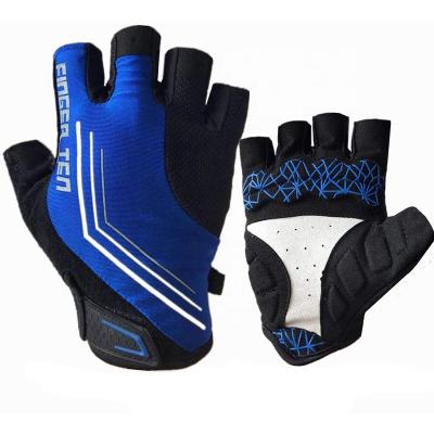 China Custom Finger Bike Mountain Bike Factory Glove Anti Slip Fitness Breathable Cycling Cycle Windproof Half Pad Gel Shock Absorbing Racing Gloves for sale