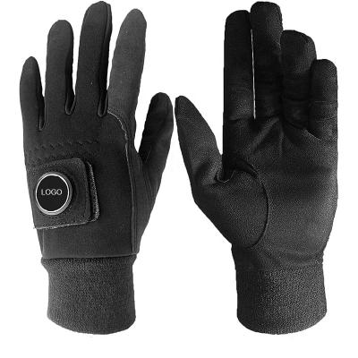 China Factory Custom Windproof Logo Winter Golf Gloves Men With Ball Marker Grip Performance Cold Weather Windproof Waterproof for sale