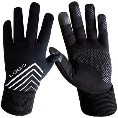 China Custom High Quality OEM Winter Windproof Gloves Waterproof Fleece Running Cycling Glove With Reflective Markings For Best Prices for sale