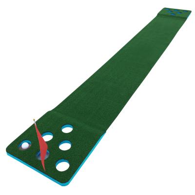 China Hot Sales Durable Golf Putting Green Mat 3.5M Black Plastic Frame Indoor Golf Putting Practice Mat With Automatic Ball Return Function for sale