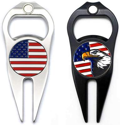 China Hot Selling Custom Made Bottle Opener OEM Amazon Golf Digging Tool Accessory With Magnetic Ball Marker Golf Accessories For Best Prices for sale