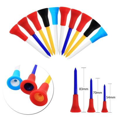 China High quality with factory wholesale price unbreakable plastic high quality 2 3/4 3 1/4 2 golf tees 1/8 size durable colorful rubber pad golf accessory for sale