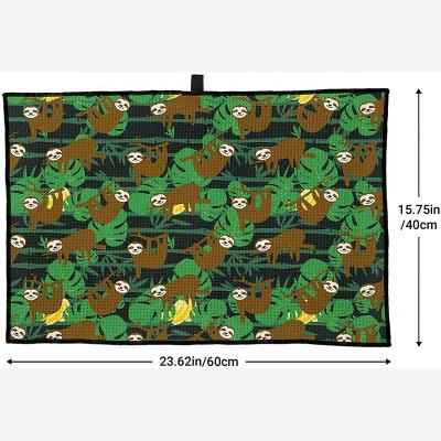 China Best Sports Quality Amazon Golf Towel Waffle With Photo Custom Sublimation Logo Embroidered Grommet Hooks With Lowest Price for sale