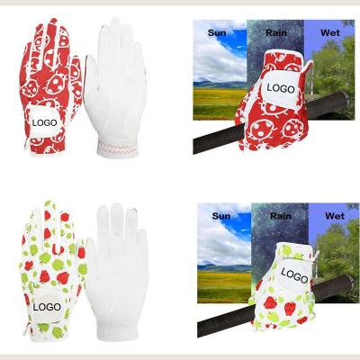 China OEM new arrival custom women golf gloves women PU breathable left right/left hand leather anti-slip for low prices for sale