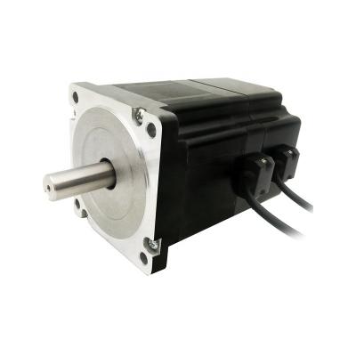 China Nema34 Stepper Motor With Permanent Magnet Brake 3.3Nm/4.5Nm/8.5Nm/12Nm Shaft Diameter 12.7/14mm For Engraving Power Off Brake NEMA34 Stepper Motor With Brake for sale