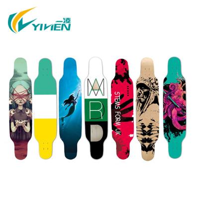 China MAPLE+Aluminum+PU 42inch 7ply Canadian maple longboard skateboard,customized design for long downwill board with handle for sale