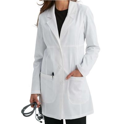 China Long Sleeve Doctor Clothing Comfortable Custom Mandarin Collar White Lab Coat for sale