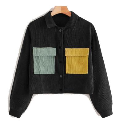 China Jacket Fashion Uniform Types Corduroy Color Block Pockets Jacket Mens Jacket for sale