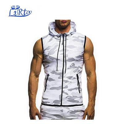 China Anti-Shrink Men Invest Hoodied Tank Tops Summer Sportswear Zipper Tunic Sleeveless Sweatshirt for sale