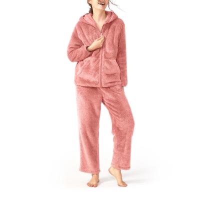 China Fashion Thermal New Design Thermal Breathable Comfortable Fabric Dyed 100% Polyester Women Pajamas For Women Set Ladies Pajamas for sale