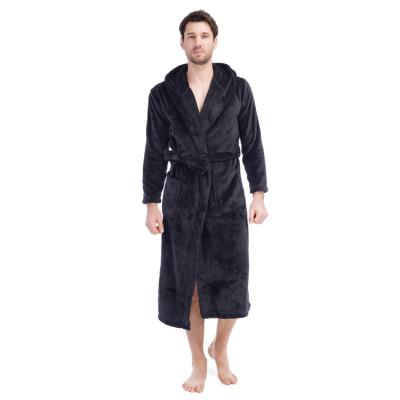 China Thermal Long Robes For Men, Men's Ultra Soft Fleece Lightweight Hooded Luxurious Bathrobe Full Length Bathrobe Long Robe for sale