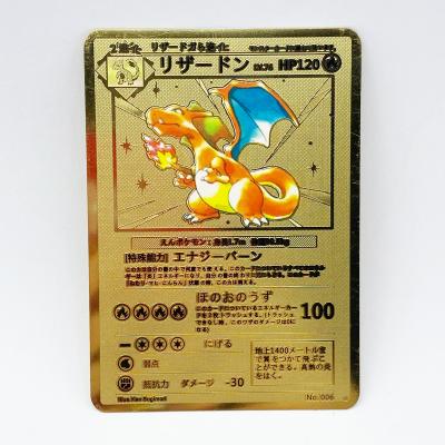 China Running Rainbow Top-Grade Pikachu Vmax Charizard Gold Metal Cards New Trading Cards Collector Game for sale