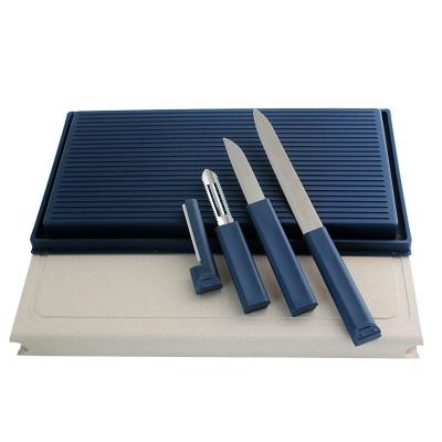 China Sustainable New Design Multifunctional Cutlery Set With Useful Cutting Board Knife&Cutlery Storage Knives & Peeler for sale