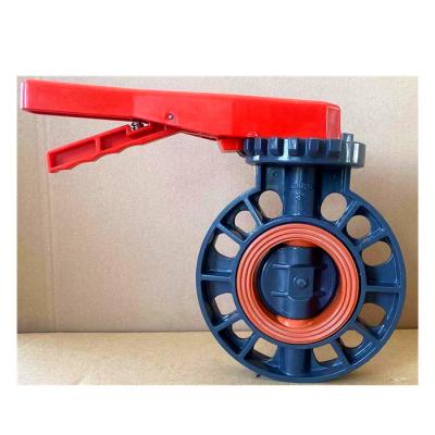 China General Plastic Manual Butterfly Valve FPM Coating PVC Wafer GT Manufacturer Supply Free Sample ATA Free Sample Chemical Industrial Use for sale