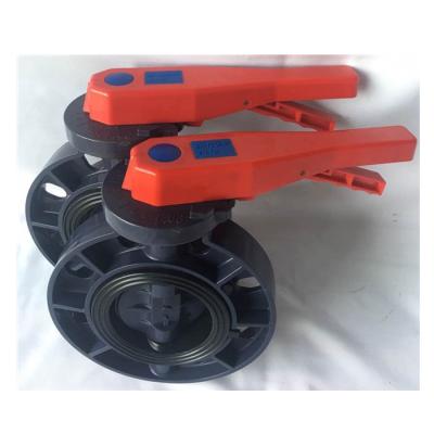 China Free Sample Tianjin ATA GT PVC Upvc Butterfly Valve Full Lever Plastic Left Normal Manual Drain Water Industrial Valve for sale