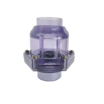 China One Way Valves DN40 50mm Plug PVC Clear Eccentric Rubber Transparent Eccentric Swing Check Valve for sale