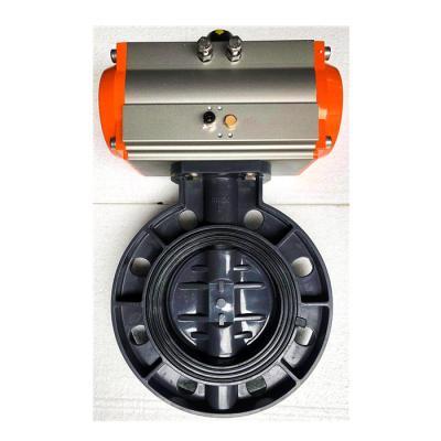 China General Supply Double General UPVC PPH Factory Longevity Butterfly Valve Plastic Pneumatic Single Acting Pneumatic Industrial Use for sale