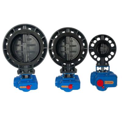 China General AC220V 380V DC24V on off type epdm seat fpm PVC pph butterfly valves electric motorized ball valves for sale