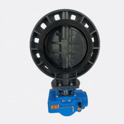 China Wholesale low price 220V AC general 12 years on off type epdm lined pvc pph butterfly valve motorized electric actuator for sale