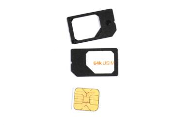 China Black Regular Micro SIM Card Adaptor / Micro SIM Card Adapter 3FF - 2FF for sale