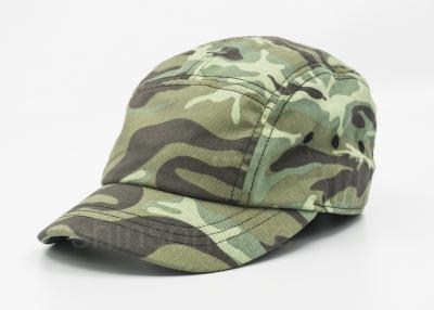 China 5 / 6 Panels Cotton Military Cap Camouflage With Metal Snap Fastener for sale