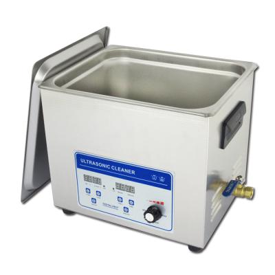 China Power Adjustable Benchtop Ultrasonic Cleaner 10liter for Hardware Oil Removal for sale