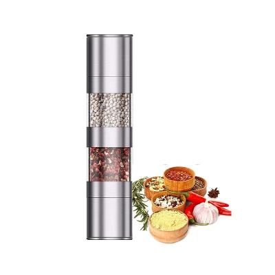 China Amazon Sustainable Sale Wholesale Manual Stainless Steel Salt and Pepper Mill 2 in 1 for sale