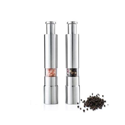 China Factory Sale Mini One Hand Operated Thumb Viable Pump Mini Grinder Set Pepper Mill for sale