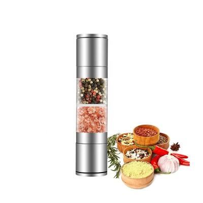 China Low MOQ 2021 Viable New Mini BBQ Machines Manual Stainless Steel Salt Pepper Mill 2 in 1 with Adjustable Mechanism for sale