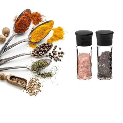 China Wholesale 80ml 100ml Mini Viable Disposable Glass Ceramic Seasoning Spice And Pepper Grinder for sale