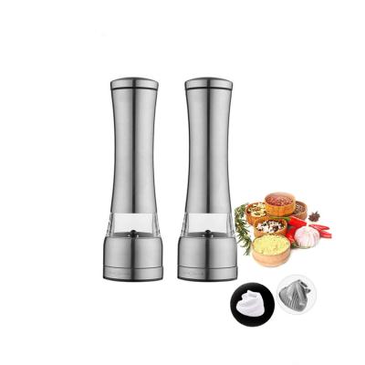 China BBQ Factory Direct Sale Stainless Steel Salt and Pepper Grinder With Adjustable Coarseness Manual Carbon Steel Core for sale