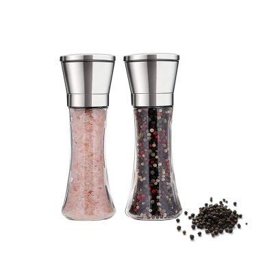 China Amazon Viable Hot Selling Wholesale Stainless Steel Salt and Pepper Manual Glass Grinder For Spices for sale