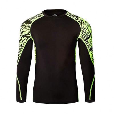 China Sale Long Sleeves Anti-Wrinkle T-shirt Long Sleeves Gym T-shirt Workout T-shirt Gym Men's Two-Piece Gym Wear for sale