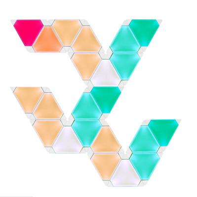 China Modern Home Intelligent Magic Colorful Triangle LED Panel RGB Smart Lamp Wall Panel Light for sale