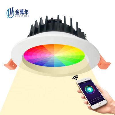 China Modern Tuya Smart WIFI Control RGBCW Light Color Dimmable with Alexa Google Home LED Downlight for sale