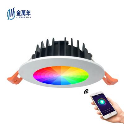 China Modern Smart Wifi Tuya Dimming 10W RGBCW Recessed Multicolor Downlights for sale