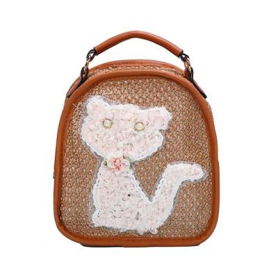 China Fashion Cute Niyang Bag Factory PP Cartoon PU Leather Plastic Summer Vacation Travel Use Child Little Backpack School Bags Girls for sale