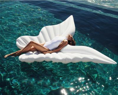 China Wholesale Angel Inflatable Wing Women Summer Beach Travel Sea Vacation Water Row White Gold Frame PVC Floating Swimming Rings Large for sale