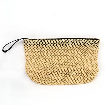 China 100% Niyang Factory Small Size Mesh Color Handbag Women Summer Beach Beige Handmade Travel Cosmetic Bag Small Clutch Bags for sale