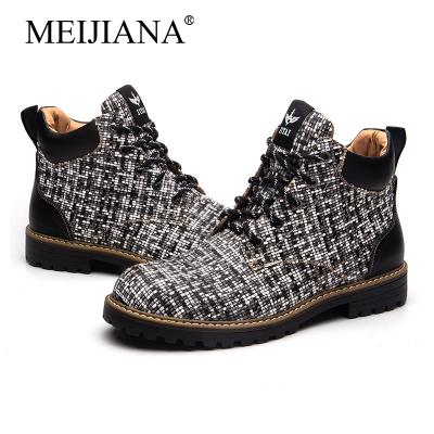 China CUSHIONING Fashion Shoes Men's PU Fur Lace Up High Quality Leather Boots for sale