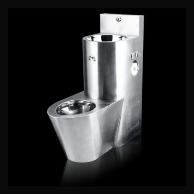 China 2021 modern new design stainless steel toilet combination toilet with sink for prison for sale