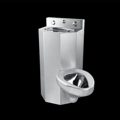 China Hidden Cistern Chuangxing Stainless Steel Toilet Sink Combination No Broken Prison Cells Toilet for sale