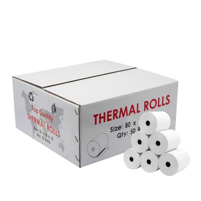 Κίνα 2021 100% 80x80 High Quality 100% Virgin Wood Pulp Thermal Printer Paper Rolls Thermal Paper προς πώληση