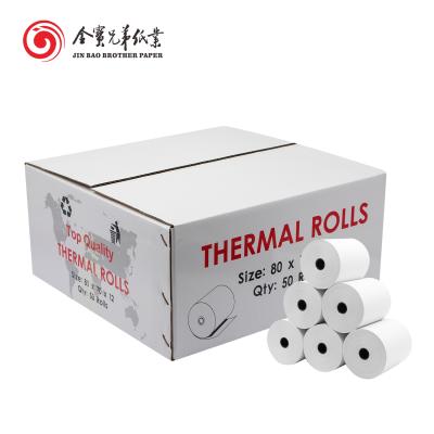 China 2021 Hot Sale ISO9001/ISO14001 100% Virgin Wood Pulp 80 POS Printer Paper Roll 80 POS Thermal Paper Roll for sale