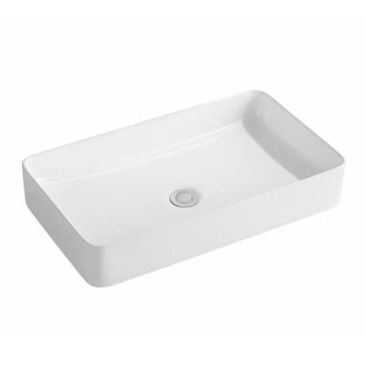 China Easy Clean Lavatory HY8030 Ceramic Hand Sink For Counter Top Cabinet Design for sale