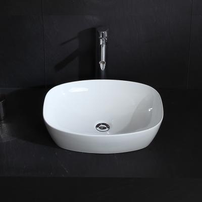 China HY8048 Bathroom Easy Clean Countertop Ceramic Art Wash Basin Above Counter Basin For Hotel for sale