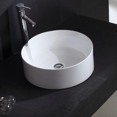 China New Design HY-8046 Modern White Color Bathroom Ceramic Basin for sale