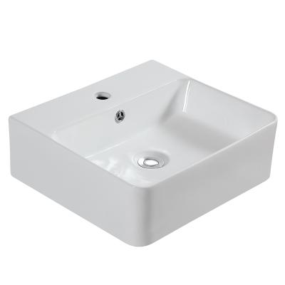 China Hand Wash Basin HY8032 Ultra-thin Ceramic Edge Sinks Luxury Design Hotel Used Over Counter Wash Basin for sale